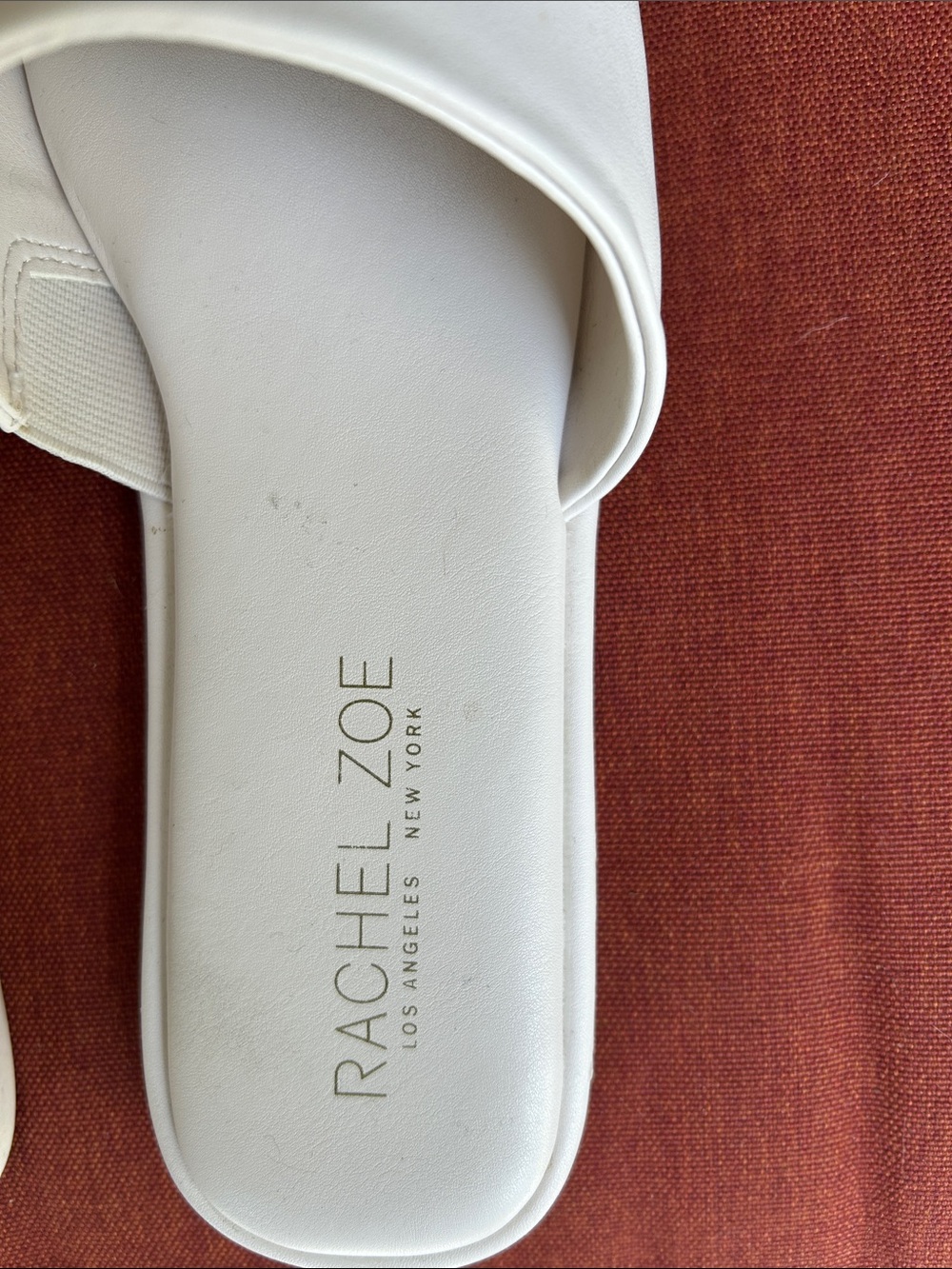 Rachel Zoe Off-White Leather Slide Mules - Picture 2 of 7